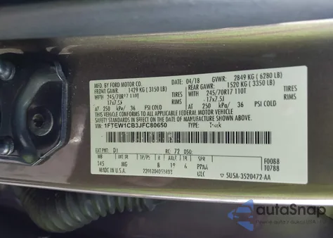 2018 Ford F-150 Xlt from USA, damaged, VIN 1FTEW1CB3JFC80650